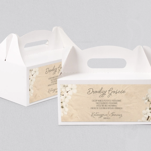 Pudełko na ciasto weselne Old Fashion - Motyw 3