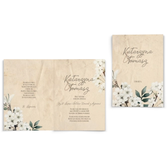 Zaproszenia ślubne Old Fashion - Składane Motyw 3