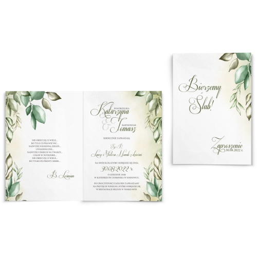 Zaproszenia ślubne About You - Składane Motyw 1