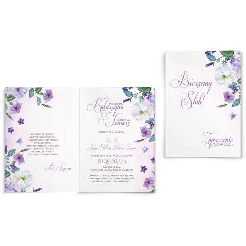 Zaproszenia ślubne About You - Składane Motyw 2