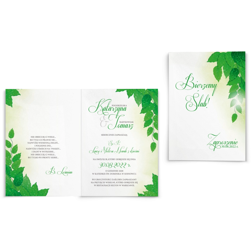 Zaproszenia ślubne About You - Składane Motyw 3