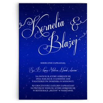 Zaproszenia ślubne Gwiaździsta Noc - Motyw 1