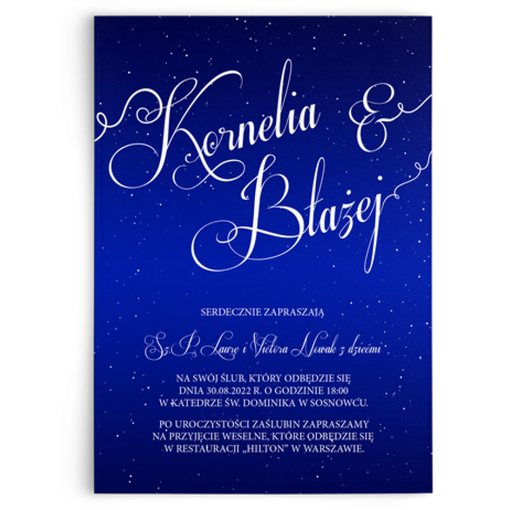 Zaproszenia ślubne Gwiaździsta Noc - Motyw 2