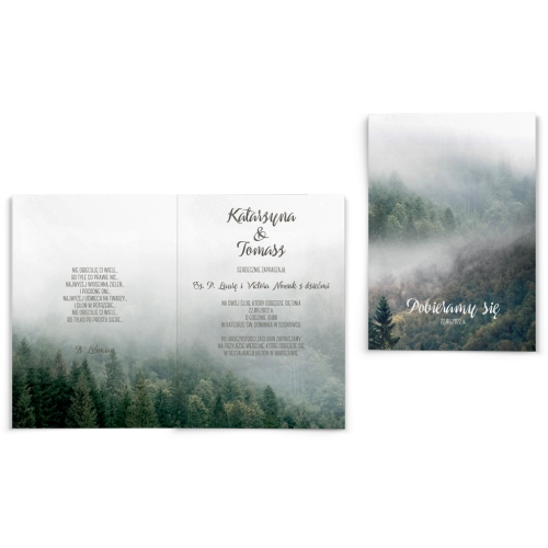 Zaproszenia ślubne Forest - Składane Motyw 2