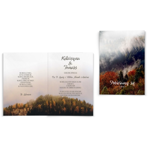 Zaproszenia ślubne Forest - Składane Motyw 3