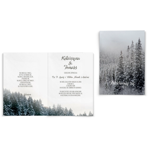 Zaproszenia ślubne Forest - Składane Motyw 4