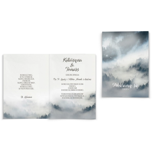 Zaproszenia ślubne Forest - Składane Motyw 5