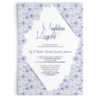 Zaproszenia ślubne Fancy - Motyw Granatowy