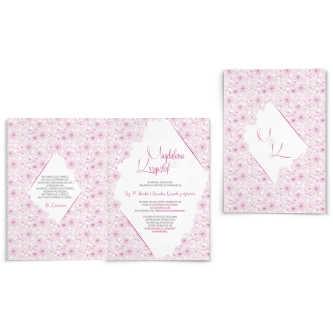 Zaproszenia ślubne Fancy - Składane Amarantowy