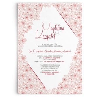 Zaproszenia ślubne Fancy - Motyw Bordowy