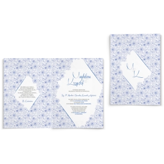Zaproszenia ślubne Fancy - Składane Niebieski