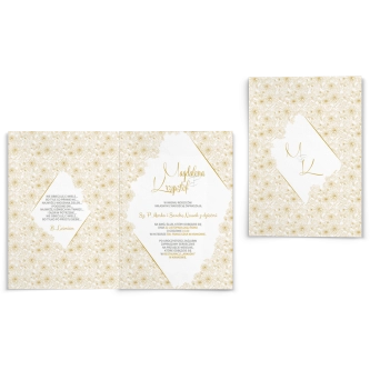Zaproszenia ślubne Fancy - Składane Złoty
