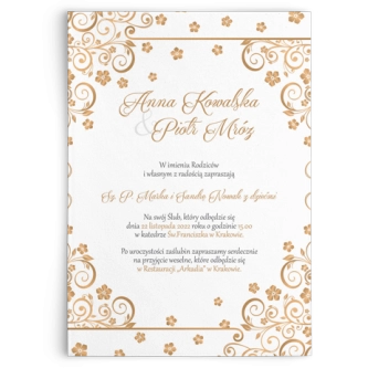 Zaproszenia ślubne Maja- Motyw Złoty