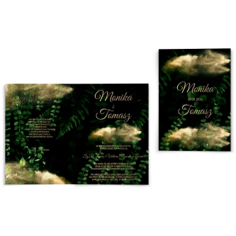 Zaproszenia ślubne Greenery - Składane Motyw3