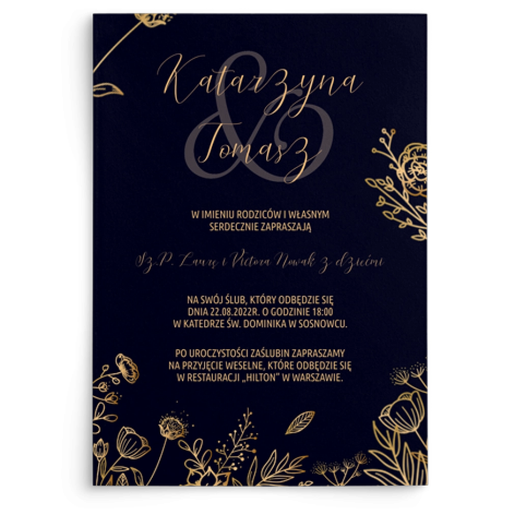 Zaproszenia ślubne Goldish- Motyw2