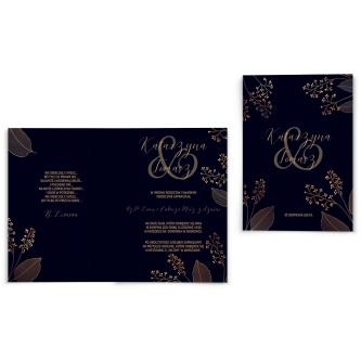 Zaproszenia ślubne Goldish - Składane Motyw1