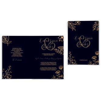 Zaproszenia ślubne Goldish - Składane Motyw2