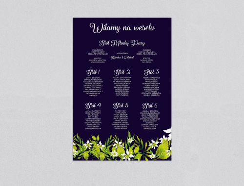 Plan stołów weselnych Wildflowers - Motyw 3