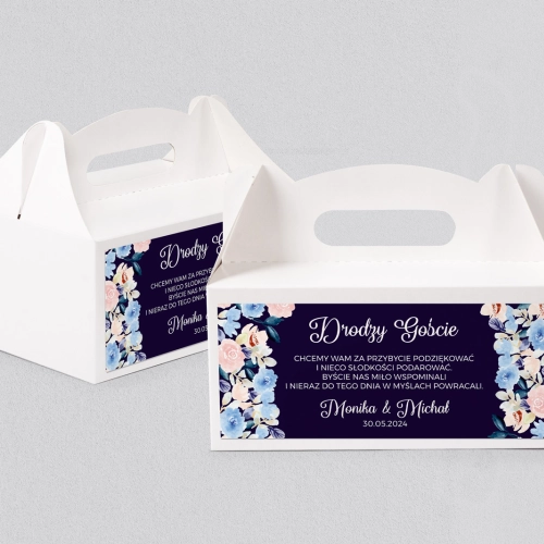 Pudełko na ciasto weselne Wildflowers - Motyw 2