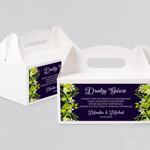 Pudełko na ciasto weselne Wildflowers - Motyw 3