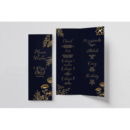 Menu Weselne Goldish - Motyw 2