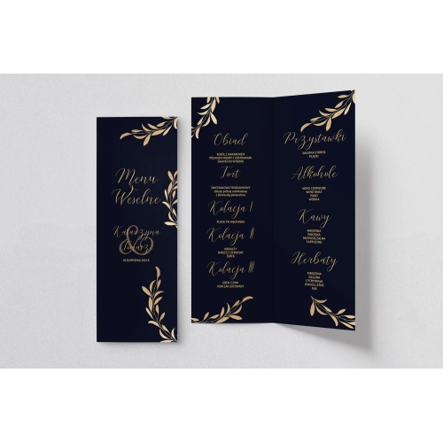 Menu Weselne Goldish - Motyw 3