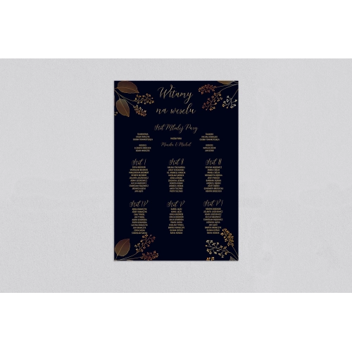 Plan stołów weselnych Goldish - Motyw 1