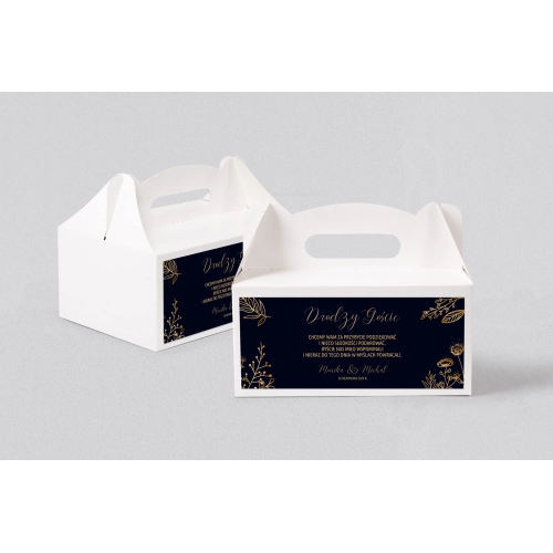 Pudełko na ciasto weselne Goldish - Motyw 2