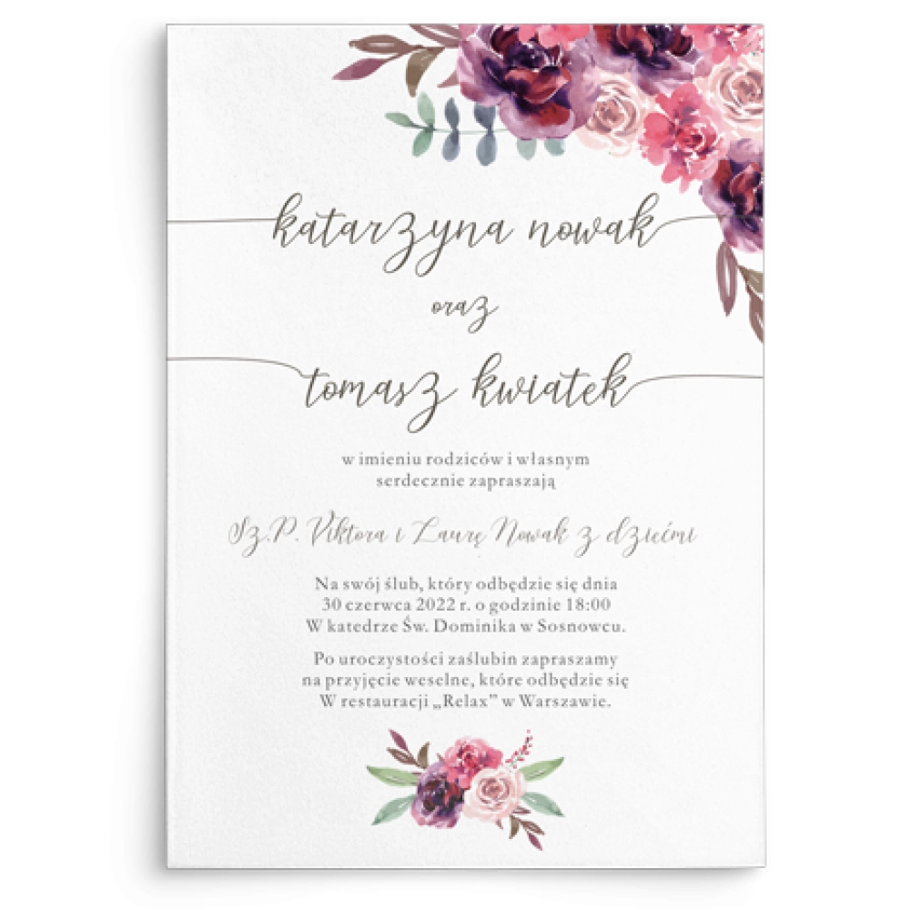 Zaproszenia ślubne PasteLove - Motyw 1