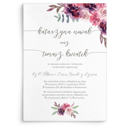 Zaproszenia ślubne PasteLove - Motyw 1