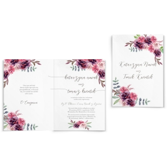 Zaproszenia ślubne PasteLove- Składane Motyw 1
