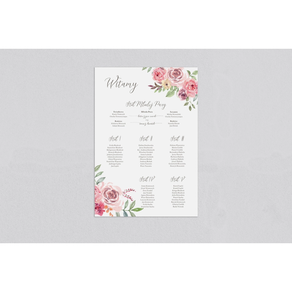 Plan stołów weselnych PasteLove - Motyw 2