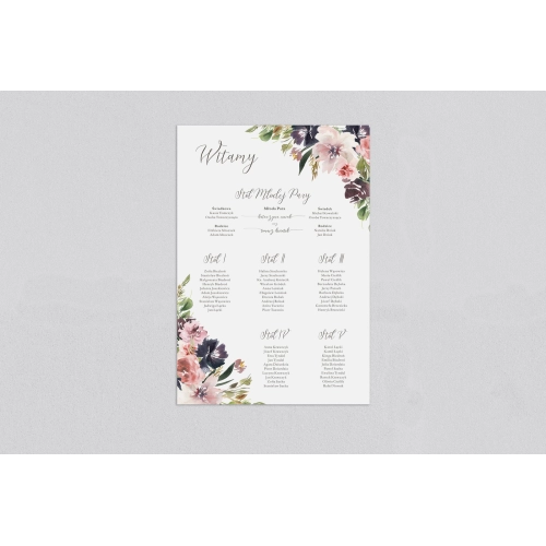 Plan stołów weselnych PasteLove - Motyw 4