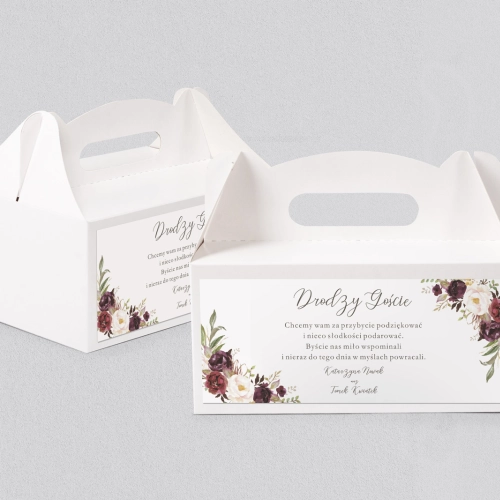 Pudełko na ciasto weselne PasteLove - Motyw 3