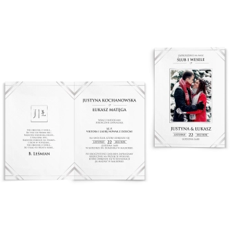 Zaproszenia ślubne Photo- Składane Motyw 2
