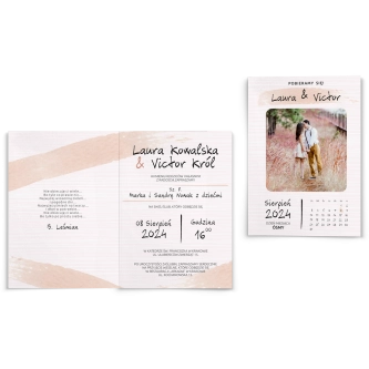 Zaproszenia ślubne Photo- Składane Motyw 3