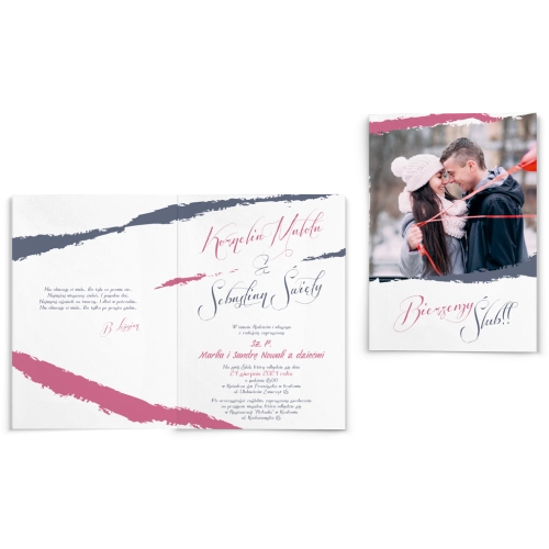 Zaproszenia ślubne Photo- Składane Motyw 5