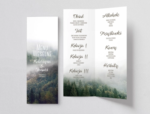 Menu Weselne Forest - Motyw 2