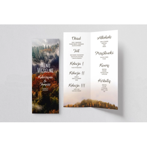 Menu Weselne Forest - Motyw 3