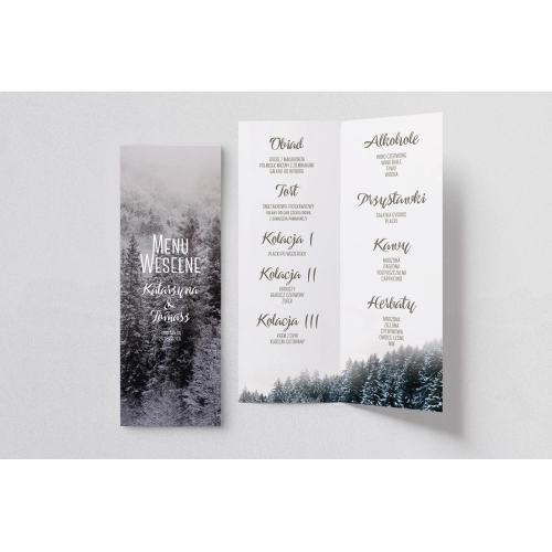 Menu Weselne Forest - Motyw 4