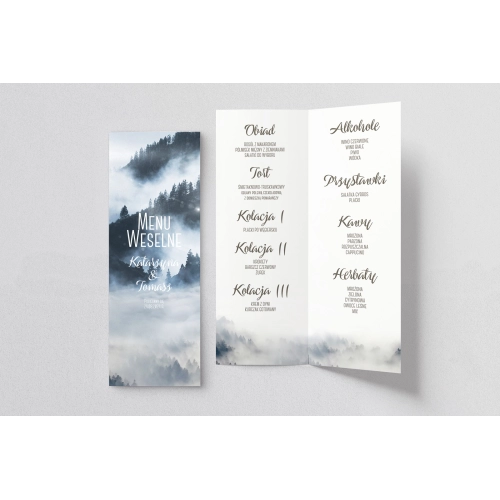 Menu Weselne Forest - Motyw 5
