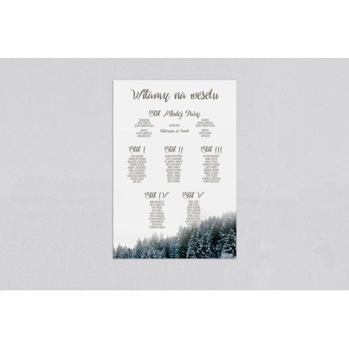 Plan stołów weselnych Forest - Motyw 4