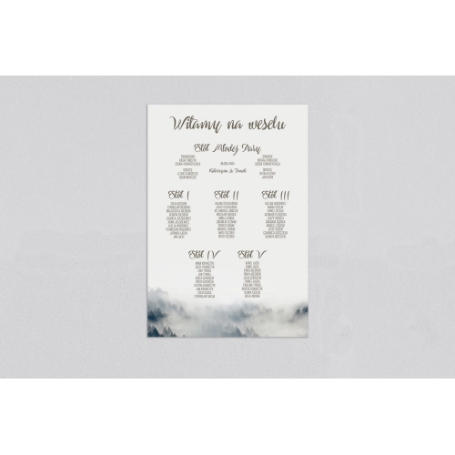 Plan stołów weselnych Forest - Motyw 5