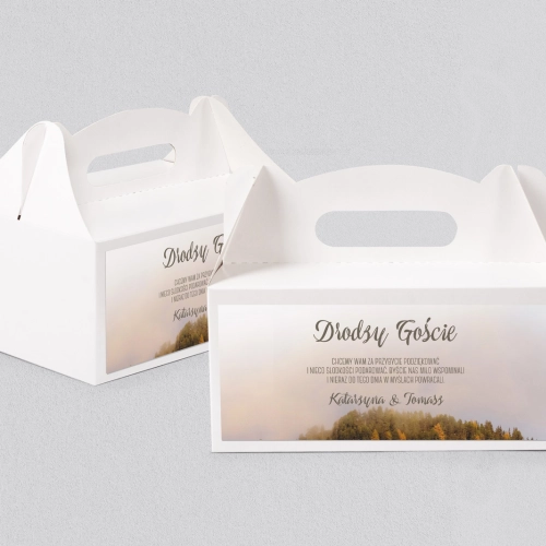 Pudełko na ciasto weselne Forest - Motyw 3