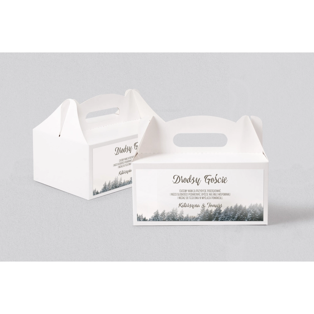 Pudełko na ciasto weselne Forest - Motyw 4