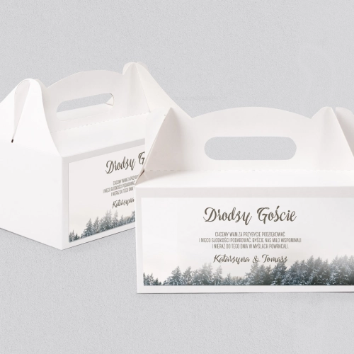 Pudełko na ciasto weselne Forest - Motyw 4