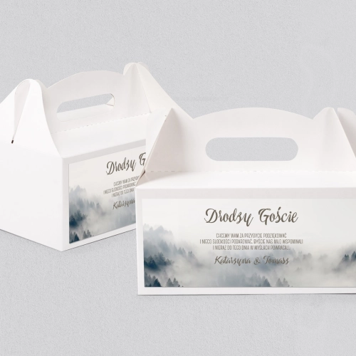 Pudełko na ciasto weselne Forest - Motyw 5