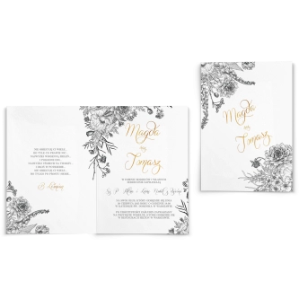 Zaproszenia ślubne Adore - Składane Motyw 1