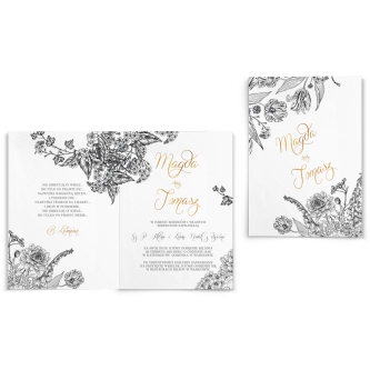 Zaproszenia ślubne Adore - Składane Motyw 3