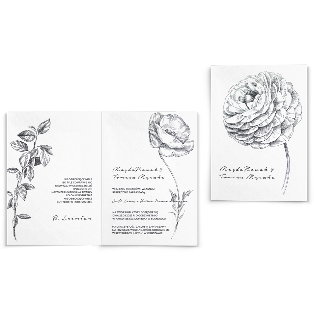 Zaproszenia ślubne Elia - Składane Motyw 2